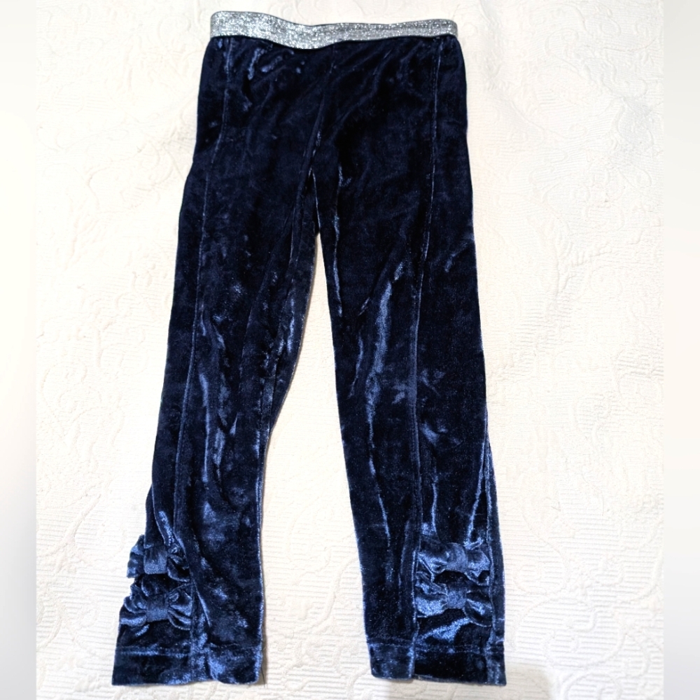 Garanimals Velvet Navy Leggings with Metallic Silver Waistband